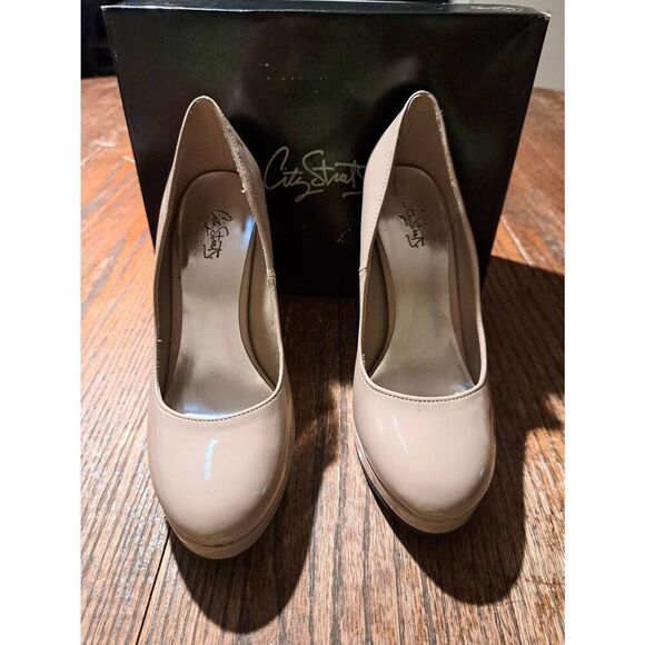 6M City Streets Mimi Taupe Platform Pumps Stiletto High Heel Dress Shoes - Picture 2 of 8